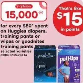 Loblaws Spent On Huggies Diapers, Training Pants or Wipes Or Goodnites Training Pants offer