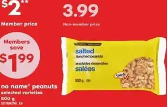 Loblaws No Name Peanuts 500g offer
