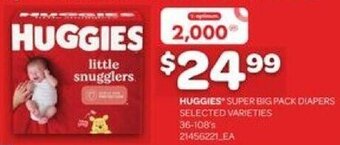 Loblaws Huggies Super Big Pack Diapers 36-108's offer