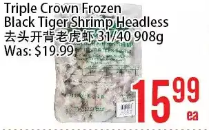 Bestco Food Mart Triple crown frozen black tiger shrimp headless offer