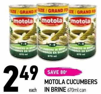 Motola cucumbers in brine