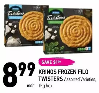 Coppa's Fresh Market Krinos frozen filo twisters offer