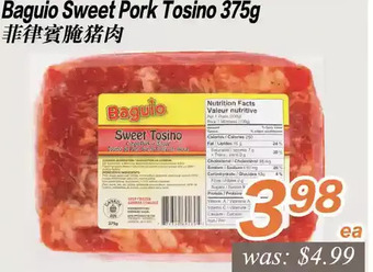 Seasons Foodmart Baguio sweet pork tosino offer