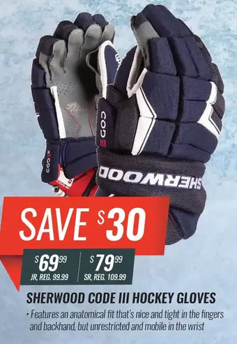 Hockey Life Sherwood code iii hockey gloves jr | sr offer
