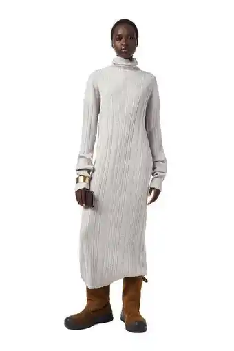 Ribbed dress in plated knit