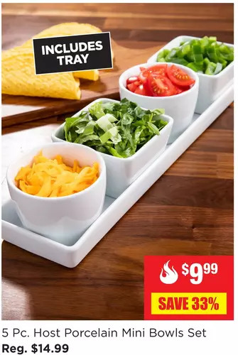 Kitchen Stuff Plus 5 pc. host porcelain mini bowls set offer
