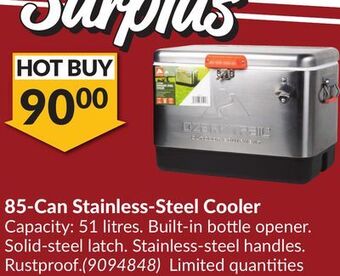 Princess Auto 85-can stainless-steel cooler offer