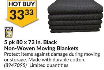 Princess Auto 80 x 72 in. black non-woven moving blankets offer