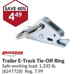 Princess Auto Trailer e-track tie-off ring safe offer