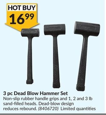 Princess Auto 3 pc dead blow hammer set offer