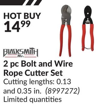 Princess Auto 2 pc bolt and wire rope cutter set offer