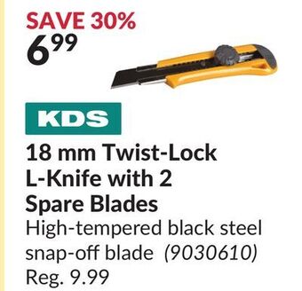 Princess Auto 18 mm twist-lock l-knife with 2 spare blades offer