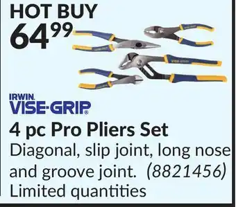 Princess Auto 4 pc pro pliers set offer
