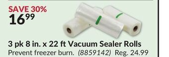 Princess Auto 3 pk 8 in. x 22 ft vacuum sealer rolls offer