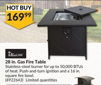 Princess Auto 28 in. gas fire table offer