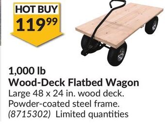 Princess Auto 1, 000 lb wood-deck flatbed wagon offer