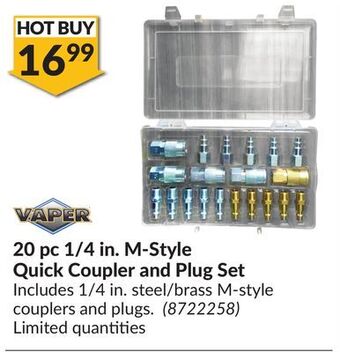 Princess Auto 20 pc 1/4 in. m-style quick coupler and plug set offer