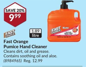 Princess Auto Fast orange pumice hand cleaner offer