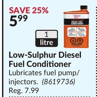 Princess Auto Low-sulphur diesel fuel conditioner offer