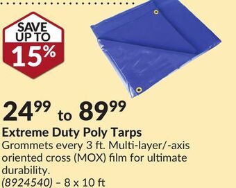 Princess Auto Extreme duty poly tarps offer