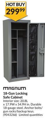 Princess Auto 18-gun locking safe cabinet offer