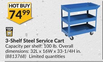 Princess Auto 3-shelf steel service cart offer