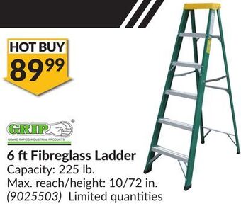 Princess Auto 6 ft fibreglass ladder offer