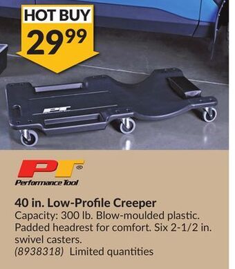 Princess Auto 40 in. low-profile creeper offer