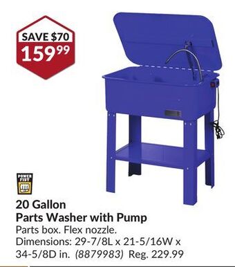 Princess Auto 20 gallon parts washer with pump offer