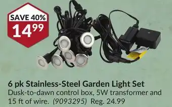 Princess Auto 6 pk stainless-steel garden light set offer