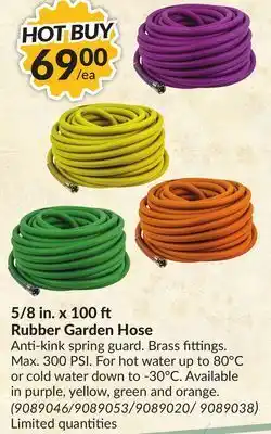 Princess Auto 5/8 in. x 100 rubber garden hose offer