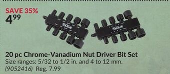 Princess Auto 20 pc chrome-vanadium nut driver bit set offer