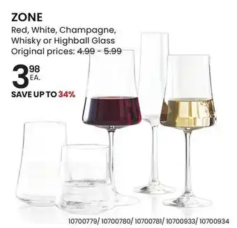 Stokes Zone red, white, champagne, whisky or highball glass offer
