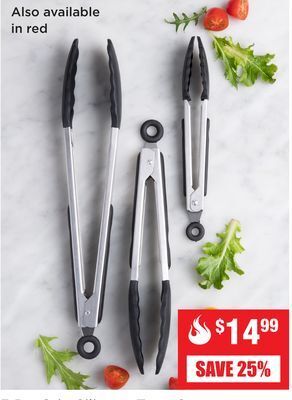 Kitchen Stuff Plus 3 pc. grip silicone tong set offer