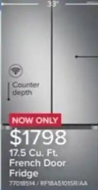 Leon's French Door Fridge 17.5 Cu. Ft. offer