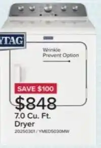 Leon's 7.0 Cu. Ft. Dryer offer