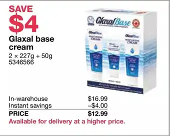 Costco Glaxal base cream offer