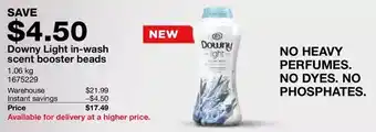 Costco Downy light in-wash scent booster beads offer