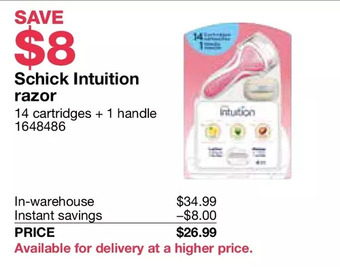 Costco Schick intuition razor offer