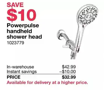 Costco Powerpulse handheld shower head offer