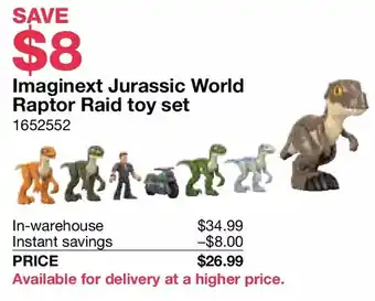 Costco Imaginext jurassic world raptor raid toy set offer