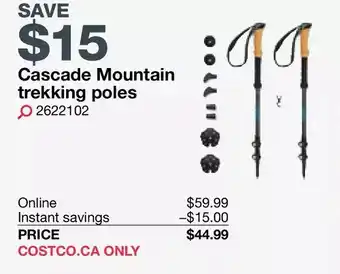 Costco Cascade mountain trekking poles offer