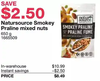 Costco Natursource smokey praline mixed nuts offer