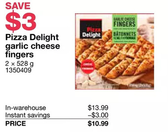 Costco Pizza delight garlic cheese fingers offer