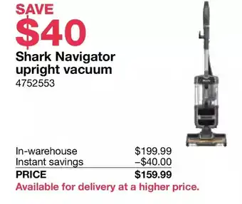 Costco Shark navigator upright vacuum offer