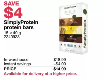 Costco Simplyprotein protein bars offer