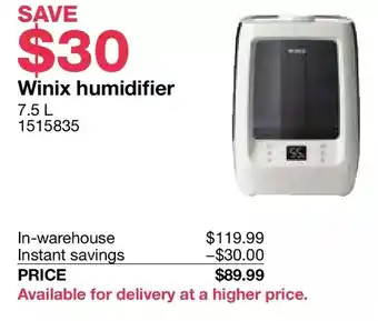 Costco Winix humidifier offer
