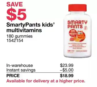 Costco Smartypants kids' multivitamins offer