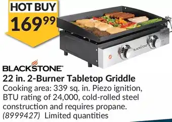 Princess Auto Blackstone 22 in. 2-burner tabletop griddle offer