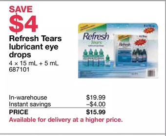Refresh tears lubricant eye drops